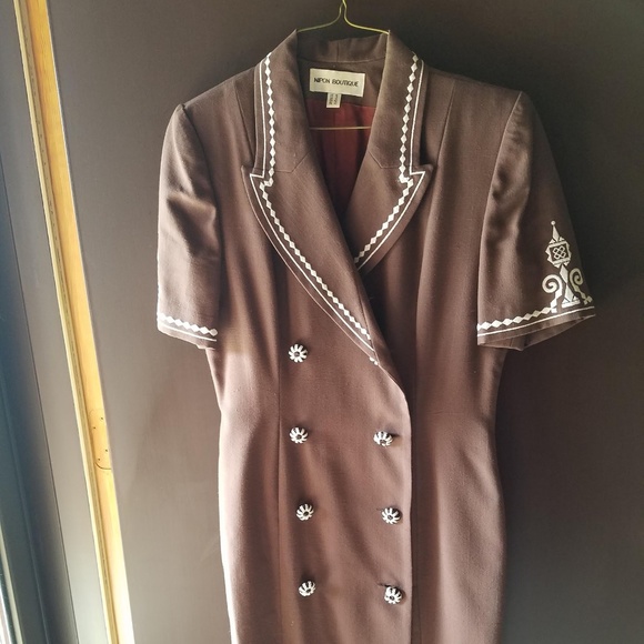 Vintage Dresses & Skirts - Nipon Boutique Brown Vintage Womens Dress. Size 10